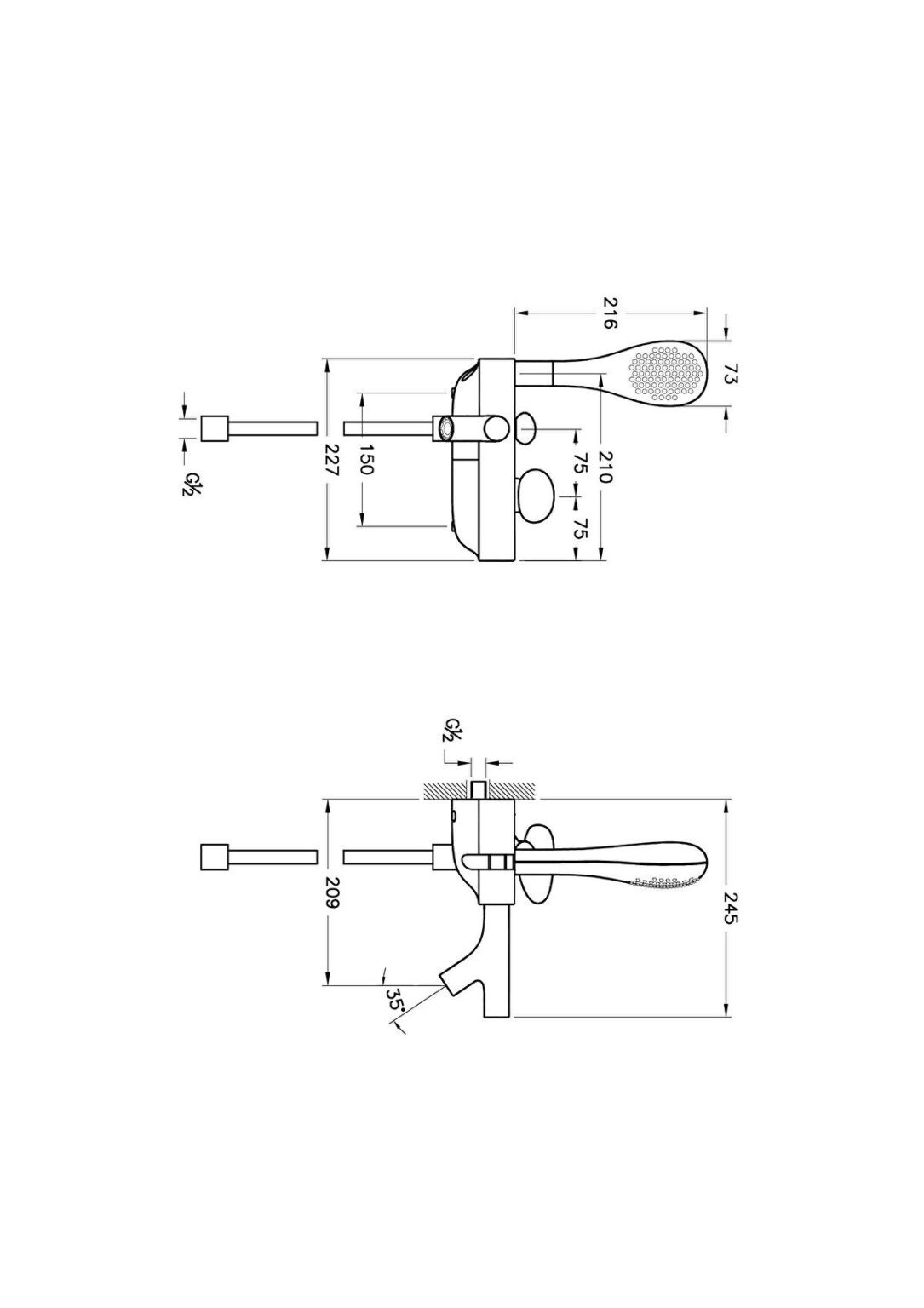 Istanbul Bath/Shower Mixer 209 mm