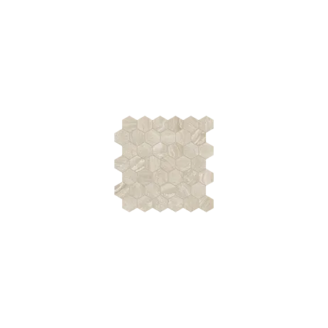 50 mm / 5 cm Hexagon Mosaic Organic Matte Travertino Classico