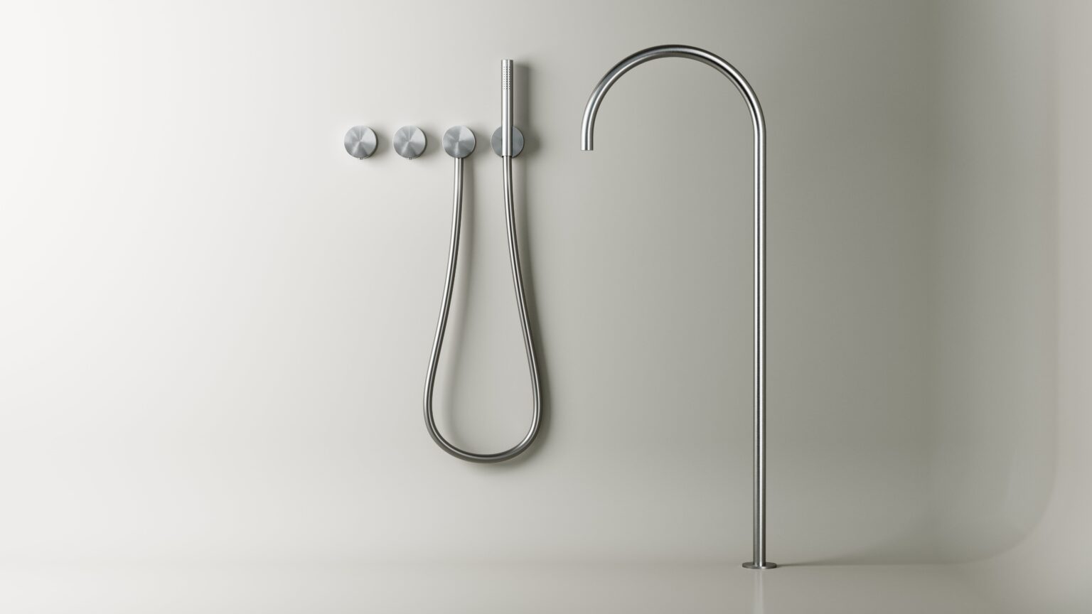 MSN SET25THERM.10 – Thermostatic floor mounted bath fixture set – Round