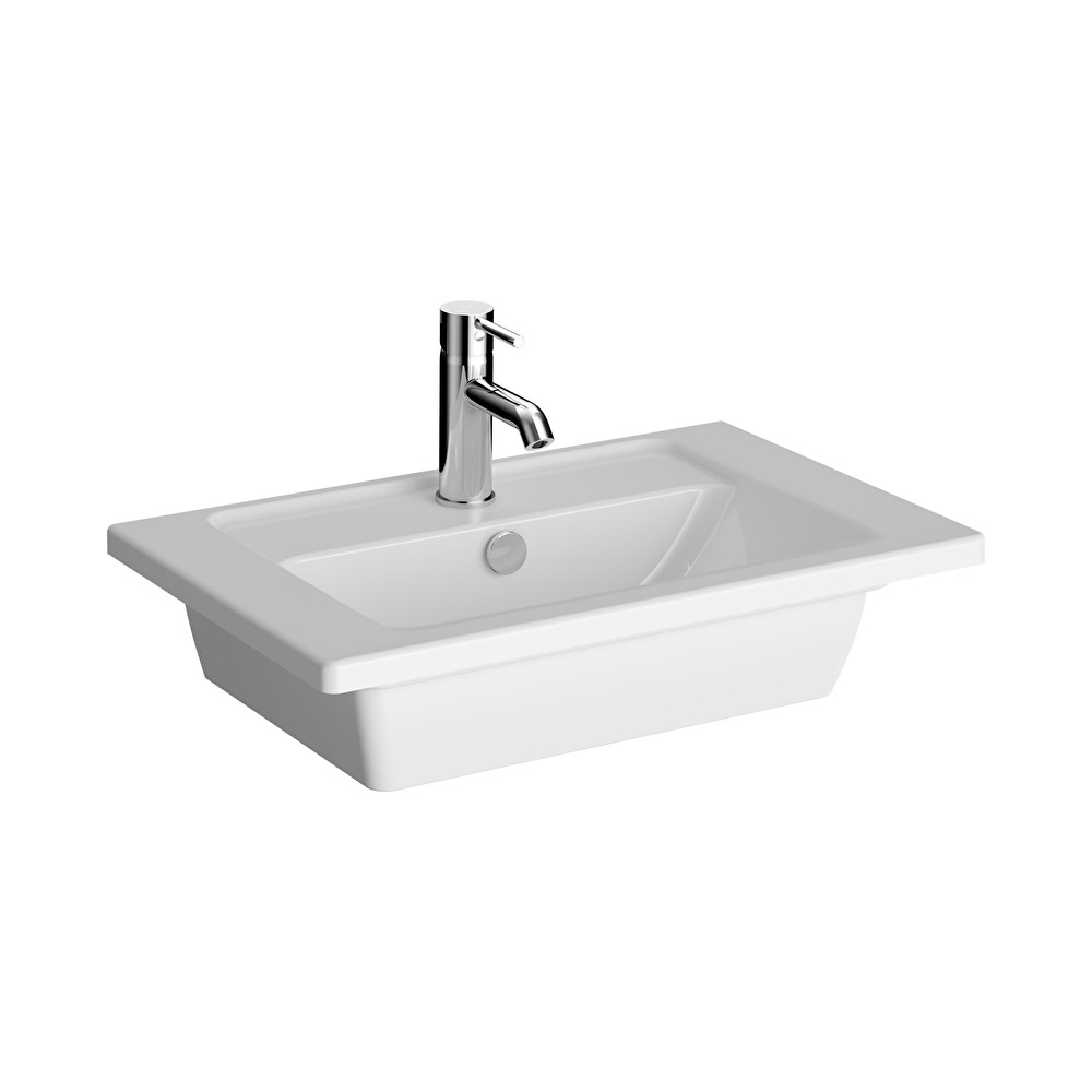 Integra Compact vanity basin, 60×39 cm