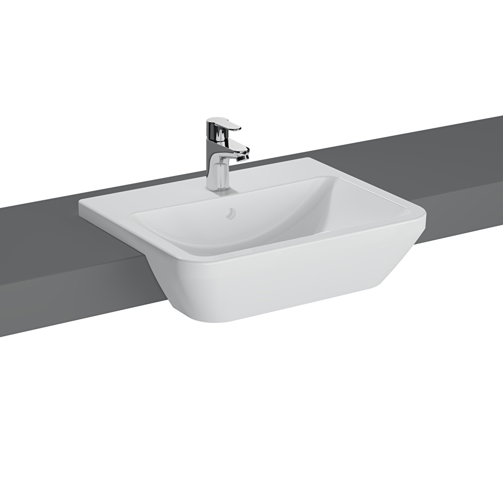 Integra Semi-recessed basin, 55×45 cm